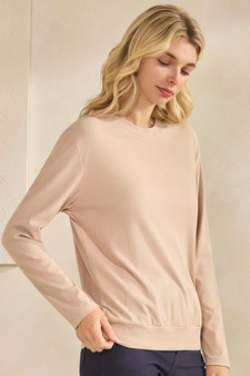 Women's Pure Comfort Loose Fit Ribbed Long Sleeve Top style 3