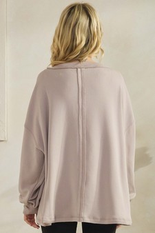 ETA 12/18/25 - Women's Soft Flow Fleece Loose Fit V-Neck Sweatshirt style 2