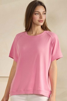 ETA 01/29/26 - Women's Everyday Soft Ribbed Loose Fit Short Sleeve Top style 4