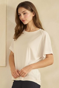 ETA 01/30/26 - Women's Everyday Soft Ribbed Loose Fit Short Sleeve Top style 3