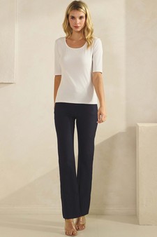 Women's Pure Comfort Modern Mid Sleeve Ribbed Fitted Top style 5