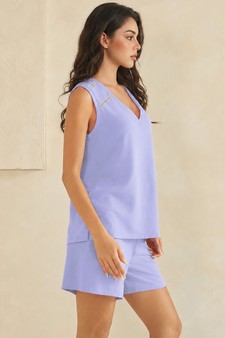 Lightweight Modal Scuba V-Neck Tank & Short Set style 3