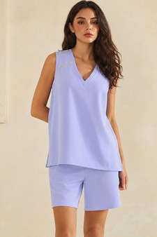 Lightweight Modal Scuba V-Neck Tank & Short Set style 4