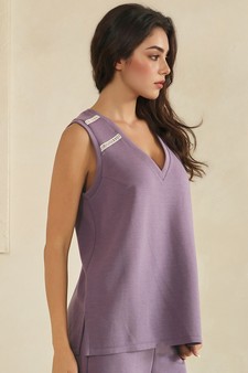 ETA 05/29/26 - Relaxed V-Neck Lightweight Modal Scuba Sleeveless Top style 3