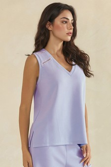ETA 05/28/26 - Relaxed V-Neck Lightweight Modal Scuba Sleeveless Top style 3