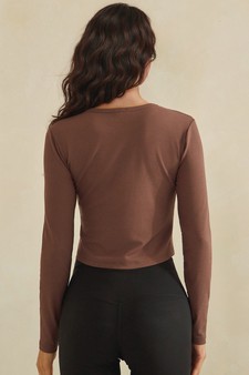 Pure Comfort Ribbed Long Sleeve Cropped Fitted Top style 2
