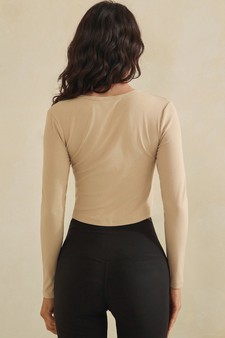 Pure Comfort Ribbed Long Sleeve Cropped Fitted Top style 2