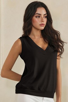 ETA 04/09/26 - LuxeAir Ribbed Relaxed V-Neck Tank Top style 3