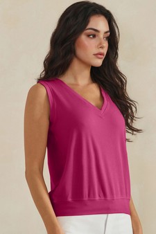 ETA 07/10/26 - LuxeAir Ribbed Relaxed V-Neck Tank Top (XL only) style 3