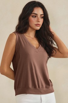 ETA 06/25/26 - LuxeAir Ribbed Relaxed V-Neck Tank Top style 3