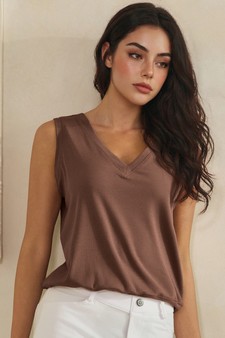 ETA 06/25/26 - LuxeAir Ribbed Relaxed V-Neck Tank Top