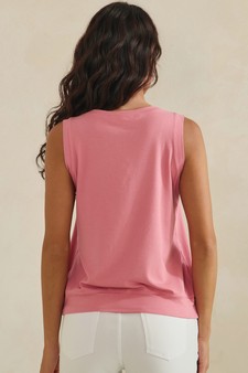 LuxeAir Ribbed Relaxed V-Neck Tank Top style 2