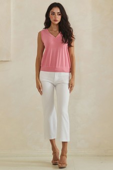 LuxeAir Ribbed Relaxed V-Neck Tank Top style 5