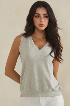 ETA 04/09/26 - LuxeAir Ribbed Relaxed V-Neck Tank Top style 4