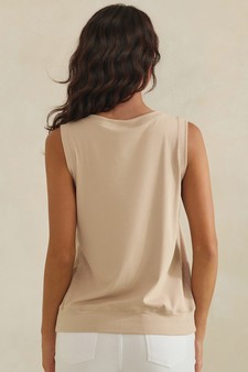 LuxeAir Ribbed Relaxed V-Neck Tank Top style 2