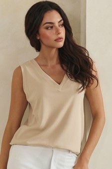 LuxeAir Ribbed Relaxed V-Neck Tank Top style 4