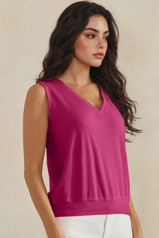 ETA 06/04/26 - LuxeAir Ribbed Relaxed V-Neck Tank Top (XL only) style 3