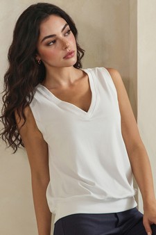 ETA 04/09/26 - LuxeAir Ribbed Relaxed V-Neck Tank Top style 4