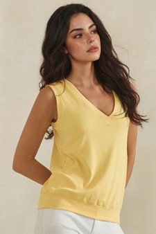 LuxeAir Ribbed Relaxed V-Neck Tank Top style 3