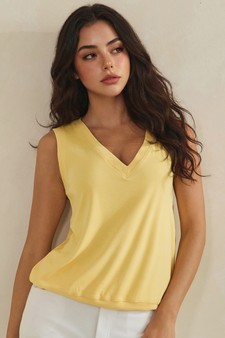 LuxeAir Ribbed Relaxed V-Neck Tank Top style 4