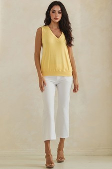 LuxeAir Ribbed Relaxed V-Neck Tank Top style 5
