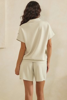 ETA 04/10/26 - Relaxed Thin Modal Scuba Collared Top and Shorts Set style 2