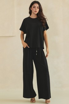 ETA 05/28/26 - Relaxed Soft Stretch Top and Wide-Leg Pant Set