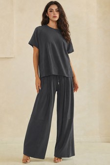 ETA 05/28/26 - Relaxed Soft Stretch Top and Wide-Leg Pant Set