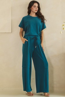 ETA 05/28/26 - Relaxed Soft Stretch Top and Wide-Leg Pant Set