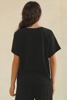 ETA 05/22/26 - Relaxed Crew Neck Raglan Style Short Sleeve Top style 2