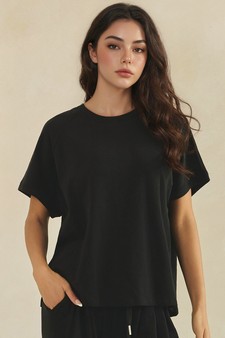 ETA 05/22/26 - Relaxed Crew Neck Raglan Style Short Sleeve Top style 4