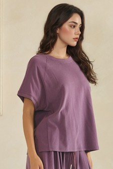 ETA 05/22/26 - Relaxed Crew Neck Raglan Style Short Sleeve Top style 3
