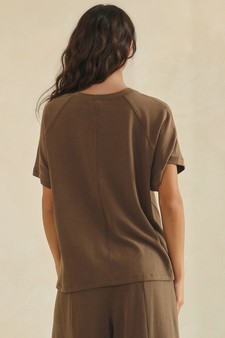 Relaxed Crew Neck Raglan Style Short Sleeve Top style 2