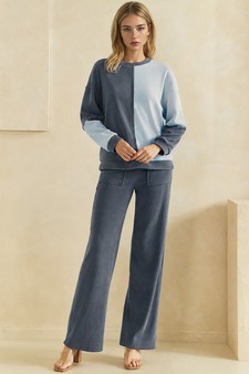 ETA 07/24/26 - Raw Edge Colorblock Soft Corduroy Relaxed Set