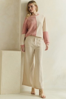 ETA 08/10/26 - Raw Edge Colorblock Soft Corduroy Relaxed Set style 5