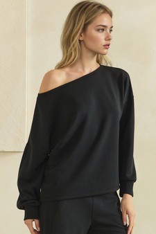 ETA 09/04/26 - Sofie Soft Draped Off The Shoulder Pullover Top style 3
