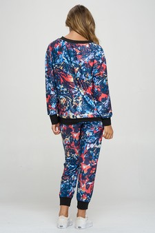 Women’s Floral Illusion Loungewear Set style 3