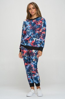 Women’s Floral Illusion Loungewear Set style 4