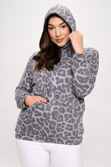 Women’s Soft Washed Vintage Cheetah Print Hoodie style 3