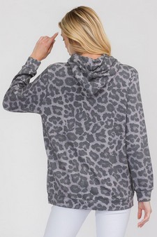 Women’s Soft Washed Vintage Cheetah Print Hoodie style 4