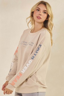 Women's Faith Over Fear Ultra Comfy Pullover Sweatshirt (Open Pack) style 4