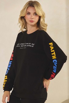 Women's Faith Over Fear Ultra Comfy Pullover Sweatshirt (Open Pack) style 2
