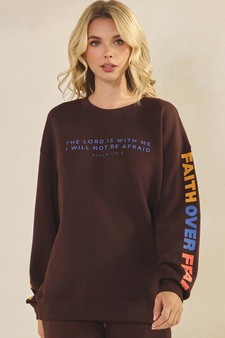 Women's Faith Over Fear Ultra Comfy Pullover Sweatshirt (Open Pack) style 4
