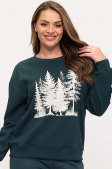 Women's Frosted Pines UltraComfy Graphic Sweatshirt (Open Pack) style 4