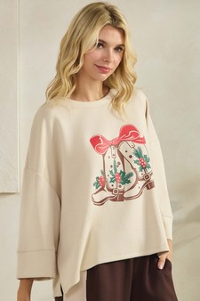 Women's Jingle Boots UltraComfy Graphic Top (Open Pack) style 3