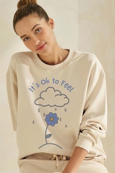 Women's It's Okay To Feel The Rain Ultra Comfy Pullover Sweatshirt (Open Pack)