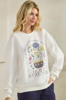ETA 12/25/25 - Women's He is my Strength Ultra Comfy Pullover Sweatshirt (Open Pack) style 3