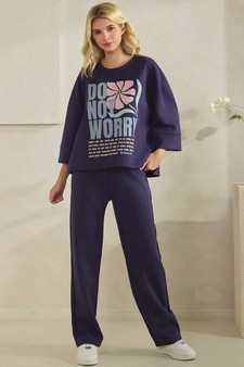 Women's Do Not Worry UltraComfy Two Tone Set