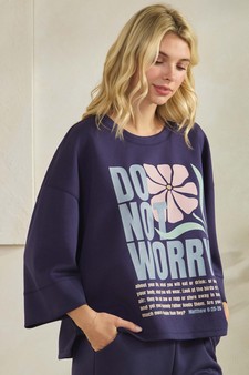 Women's Do Not Worry Ultra Comfy Pullover Top (Open Pack) style 3