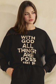 ETA 01/01/26 - Women's With God all Things are possible Ultra Comfy Pullover Sweatshirt (Open Pack) style 4